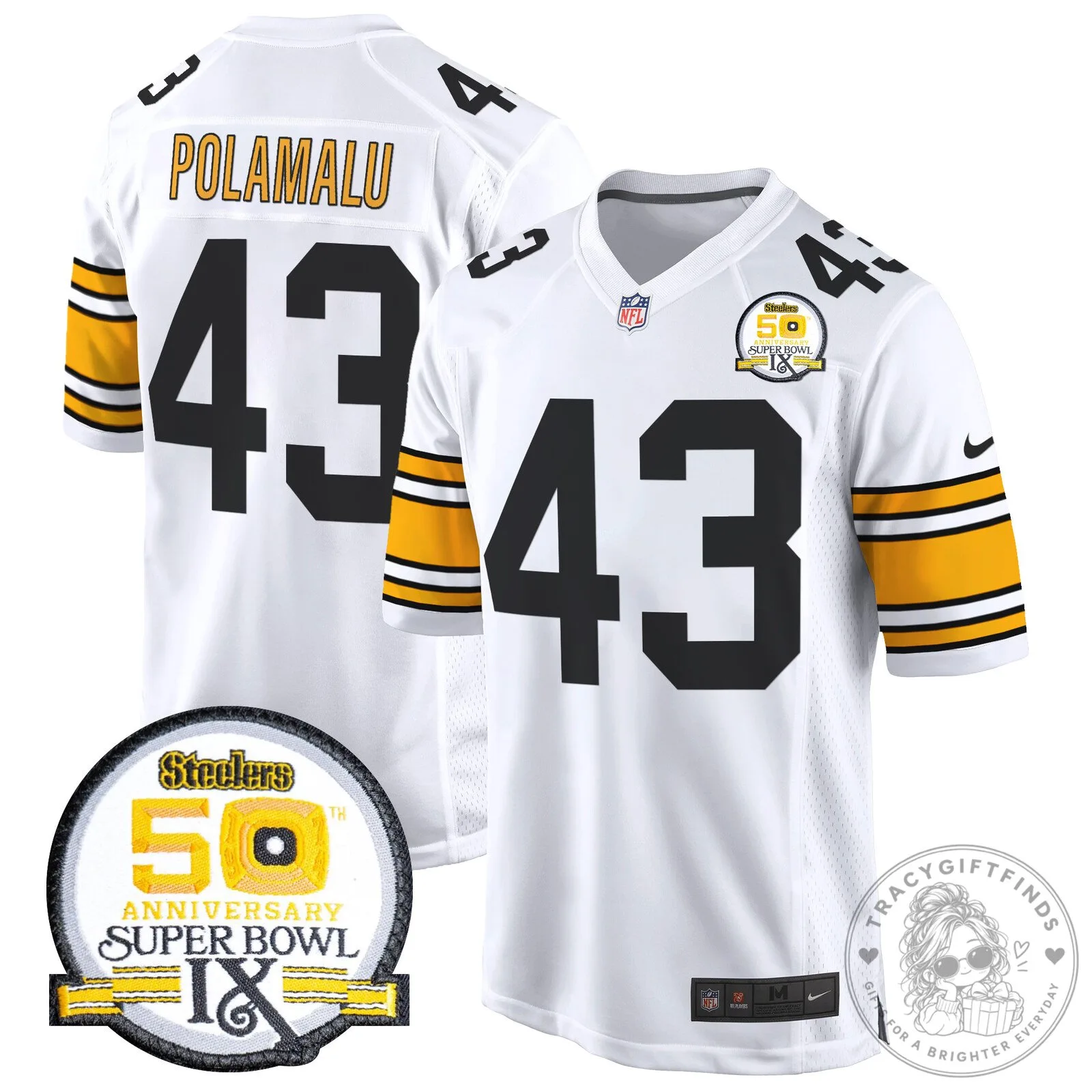 Super Bowl IX Fields Jersey for 50th Anniversary of Pittsburgh Steelers 71 Super Bowl IX Fields Jersey for 50th Anniversary of Pittsburgh Steelers