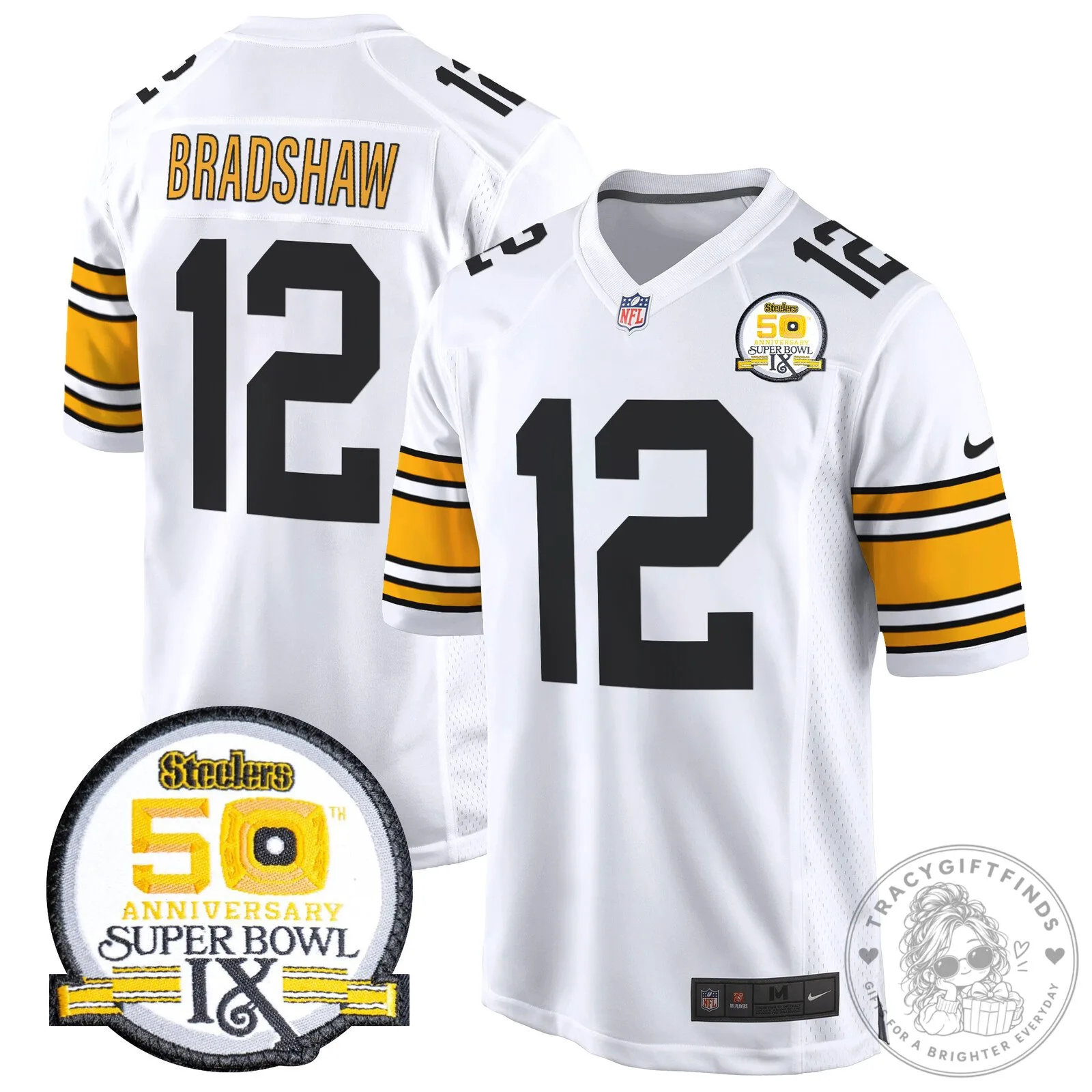 Super Bowl IX Fields Jersey for 50th Anniversary of Pittsburgh Steelers 72 Super Bowl IX Fields Jersey for 50th Anniversary of Pittsburgh Steelers