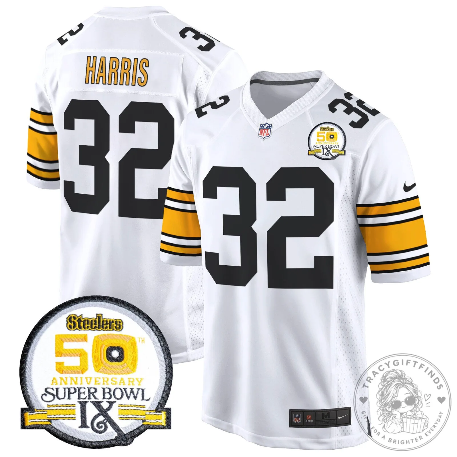 Super Bowl IX Fields Jersey for 50th Anniversary of Pittsburgh Steelers 73 Super Bowl IX Fields Jersey for 50th Anniversary of Pittsburgh Steelers