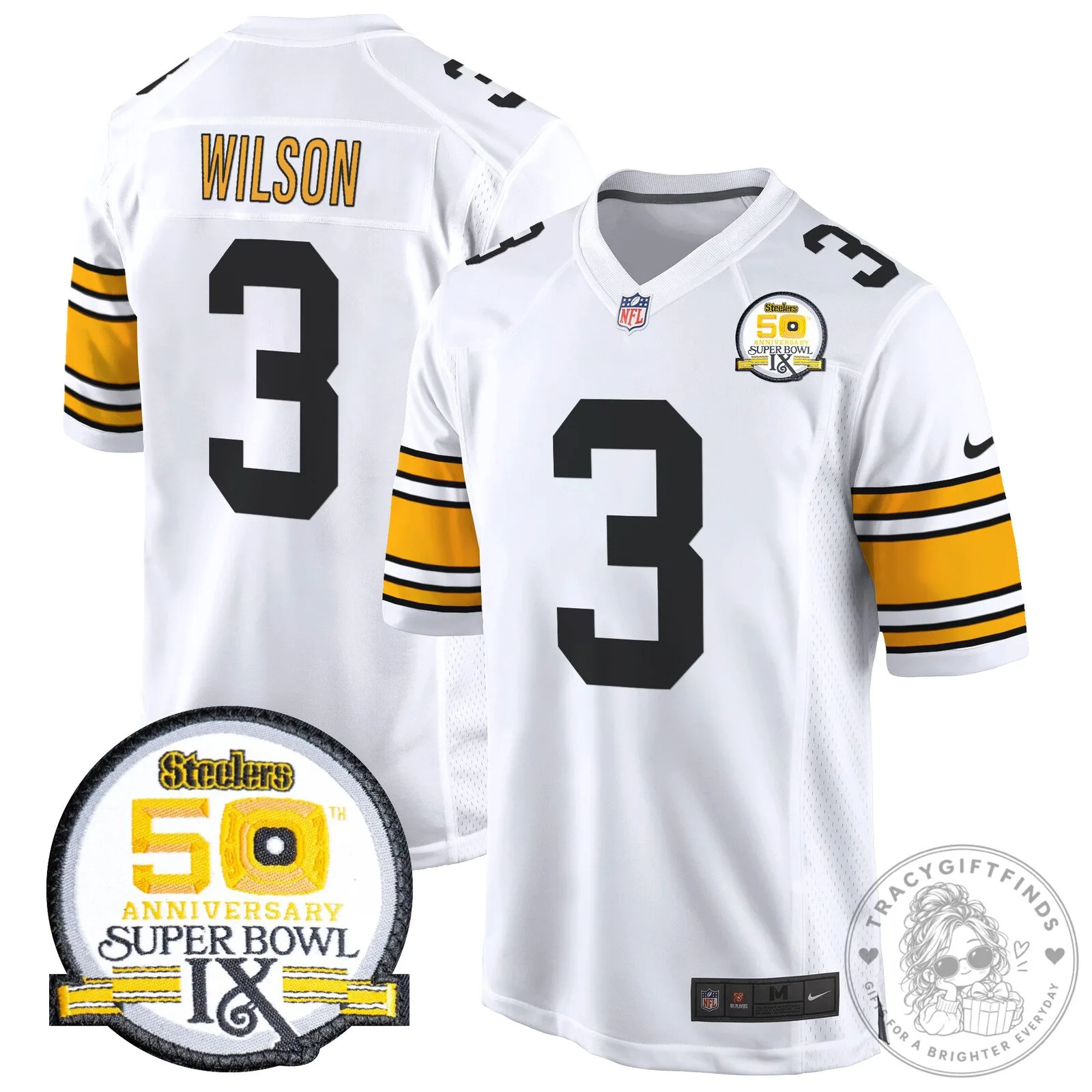 Super Bowl IX Fields Jersey for 50th Anniversary of Pittsburgh Steelers 75 Super Bowl IX Fields Jersey for 50th Anniversary of Pittsburgh Steelers