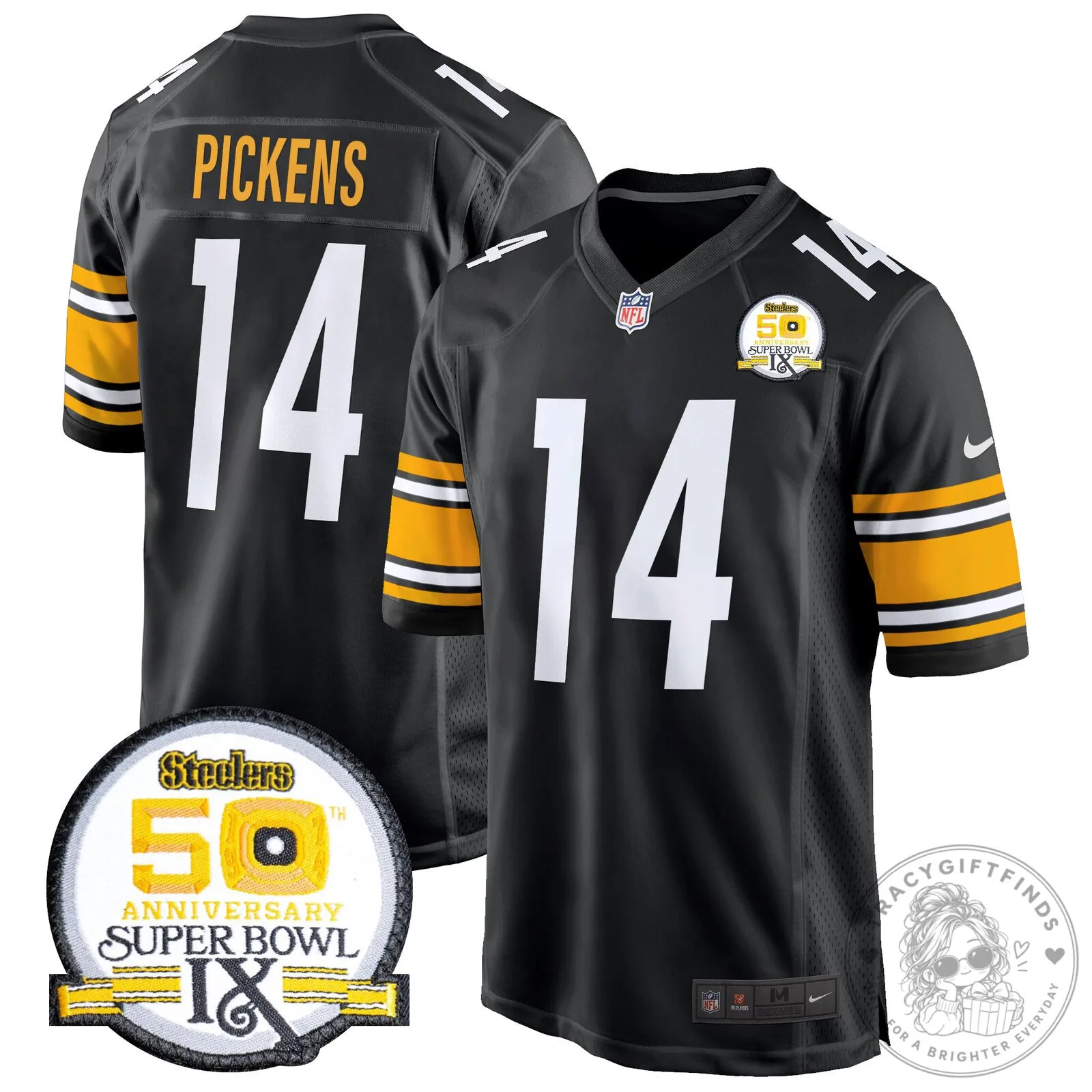 Super Bowl IX Fields Jersey for 50th Anniversary of Pittsburgh Steelers 78 Super Bowl IX Fields Jersey for 50th Anniversary of Pittsburgh Steelers