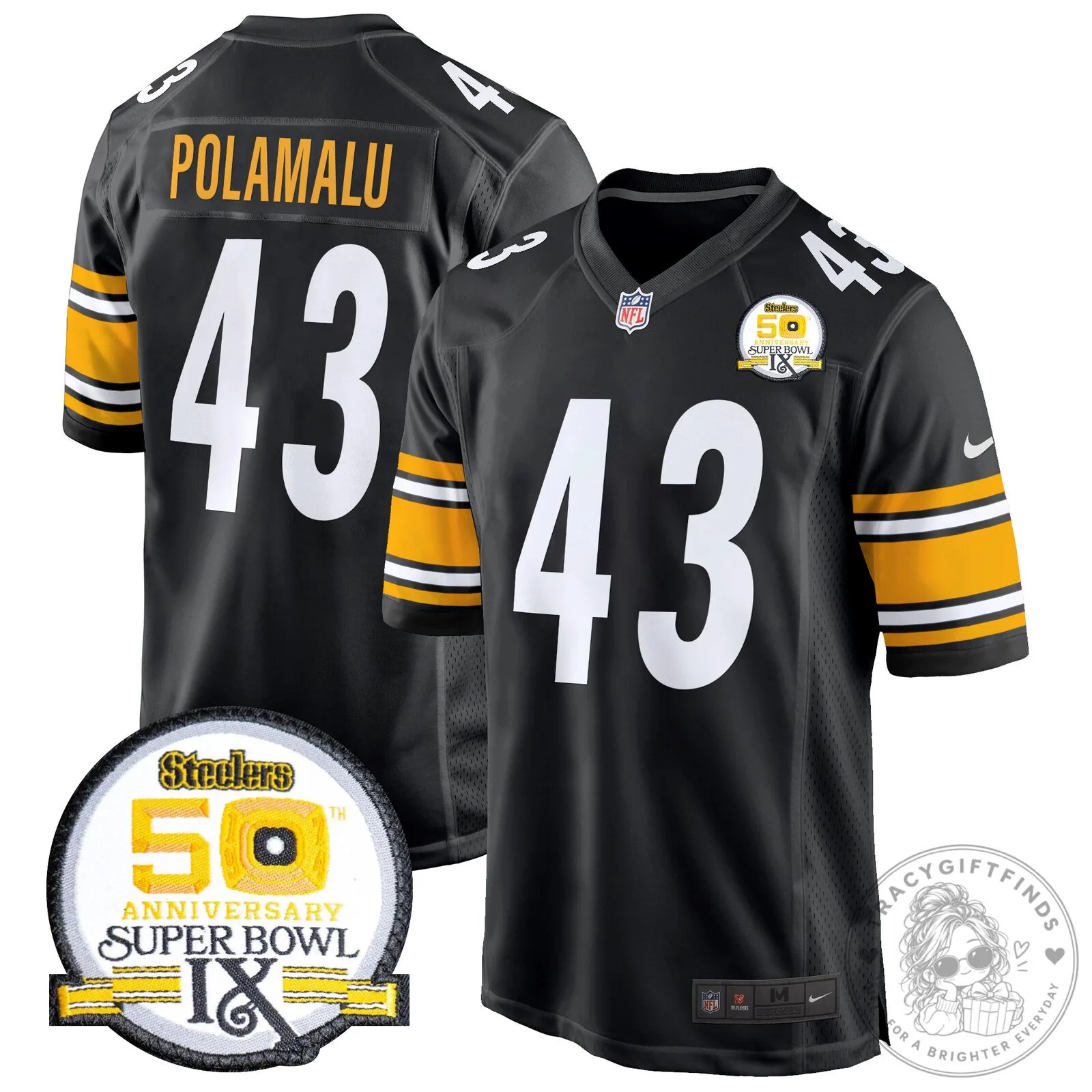 Super Bowl IX Fields Jersey for 50th Anniversary of Pittsburgh Steelers 80 Super Bowl IX Fields Jersey for 50th Anniversary of Pittsburgh Steelers