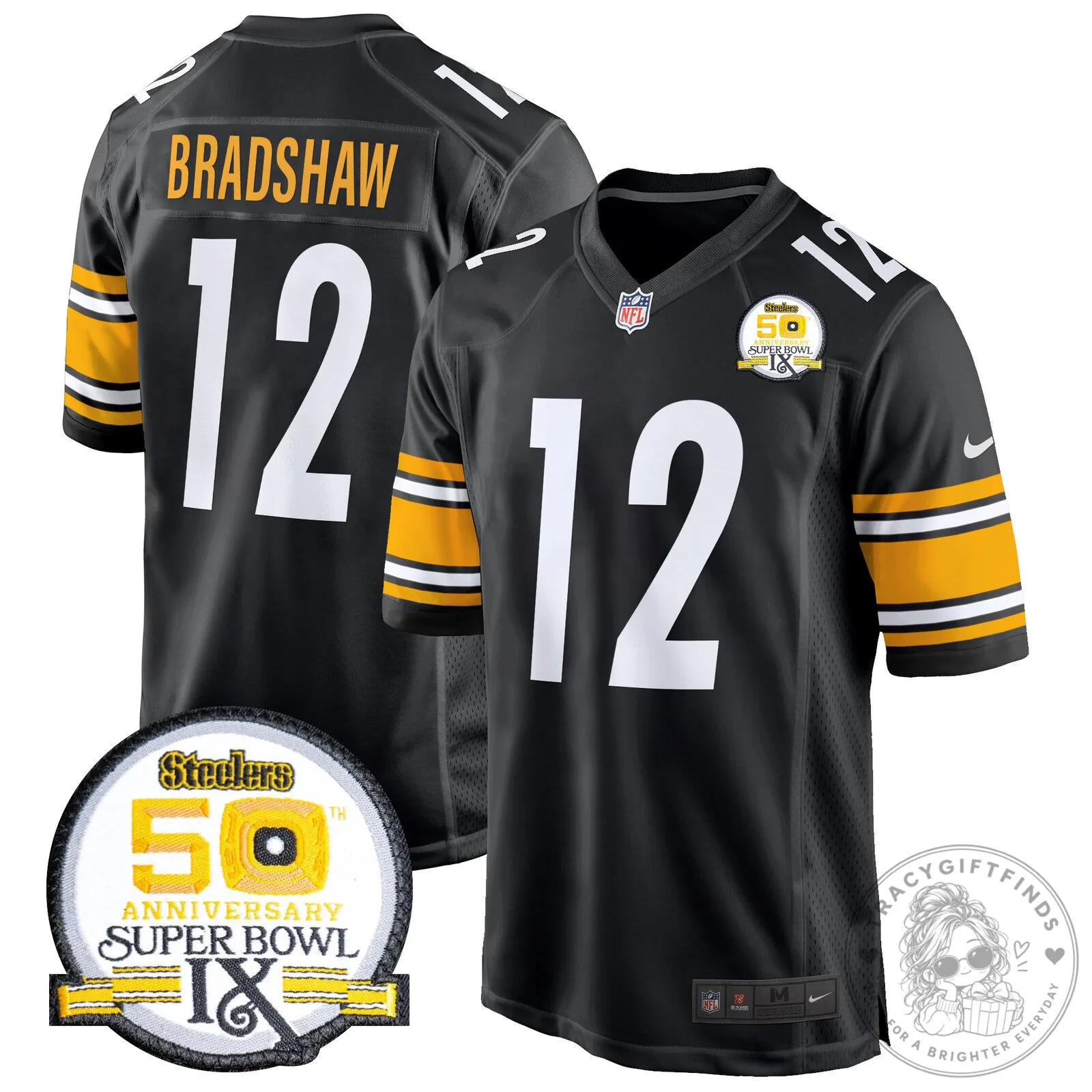 Super Bowl IX Fields Jersey for 50th Anniversary of Pittsburgh Steelers 81 Super Bowl IX Fields Jersey for 50th Anniversary of Pittsburgh Steelers