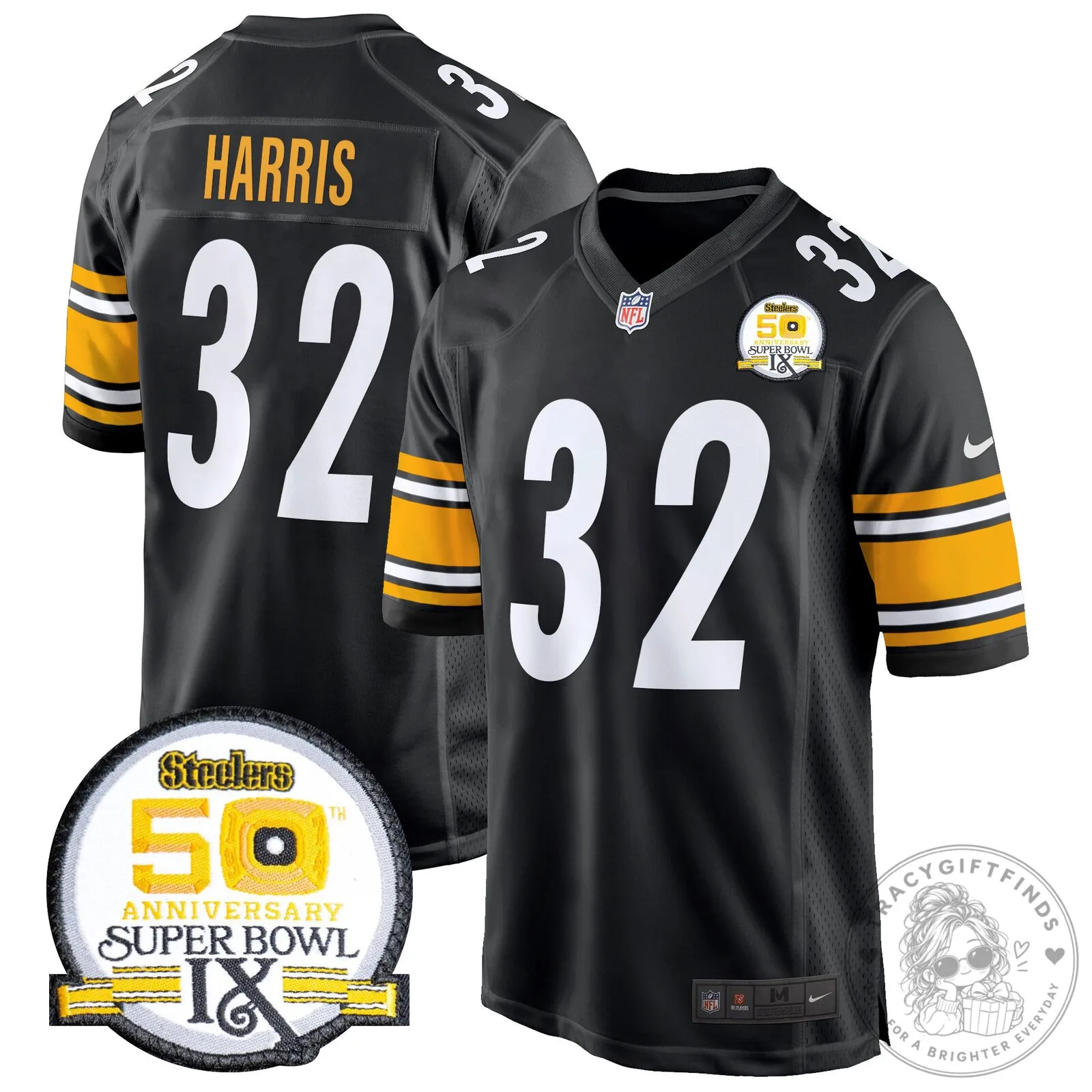 Super Bowl IX Fields Jersey for 50th Anniversary of Pittsburgh Steelers 82 Super Bowl IX Fields Jersey for 50th Anniversary of Pittsburgh Steelers