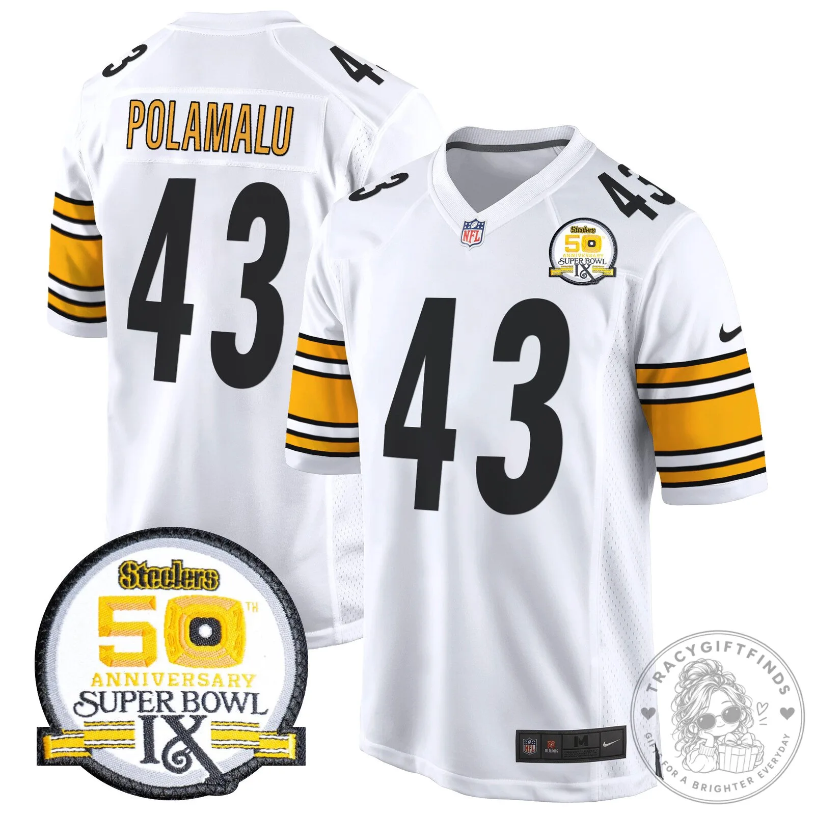Super Bowl IX Fields Jersey for 50th Anniversary of Pittsburgh Steelers 89 Super Bowl IX Fields Jersey for 50th Anniversary of Pittsburgh Steelers