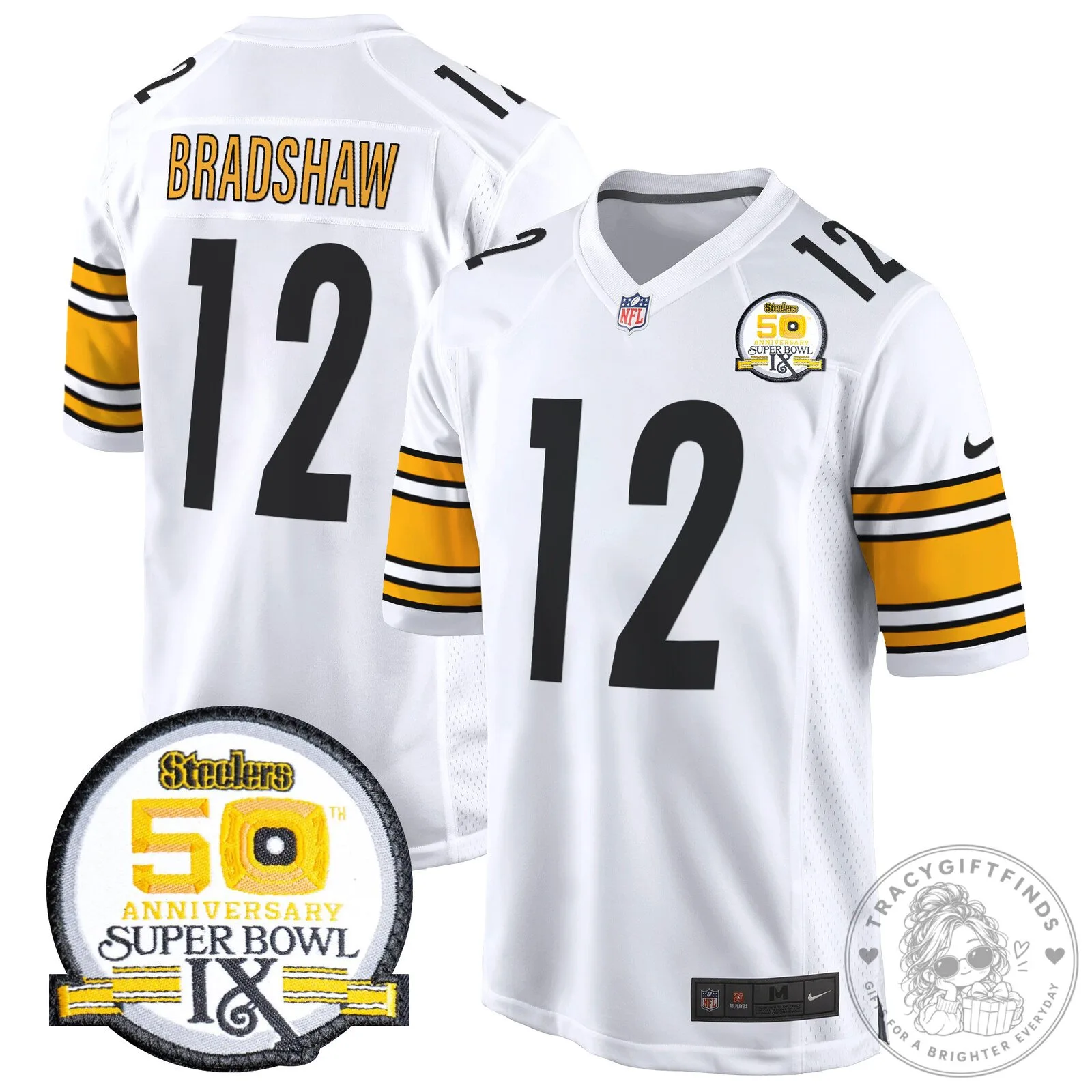 Super Bowl IX Fields Jersey for 50th Anniversary of Pittsburgh Steelers 90 Super Bowl IX Fields Jersey for 50th Anniversary of Pittsburgh Steelers