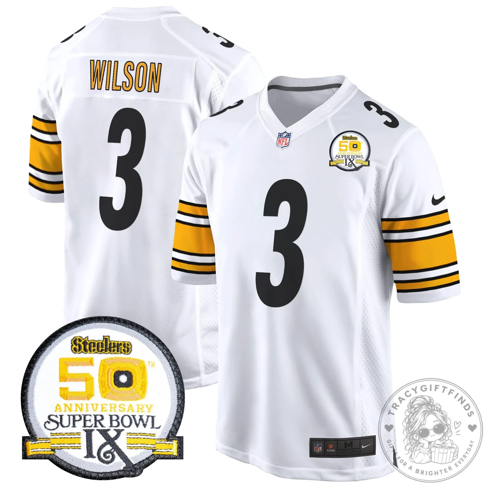 Super Bowl IX Fields Jersey for 50th Anniversary of Pittsburgh Steelers 93 Super Bowl IX Fields Jersey for 50th Anniversary of Pittsburgh Steelers