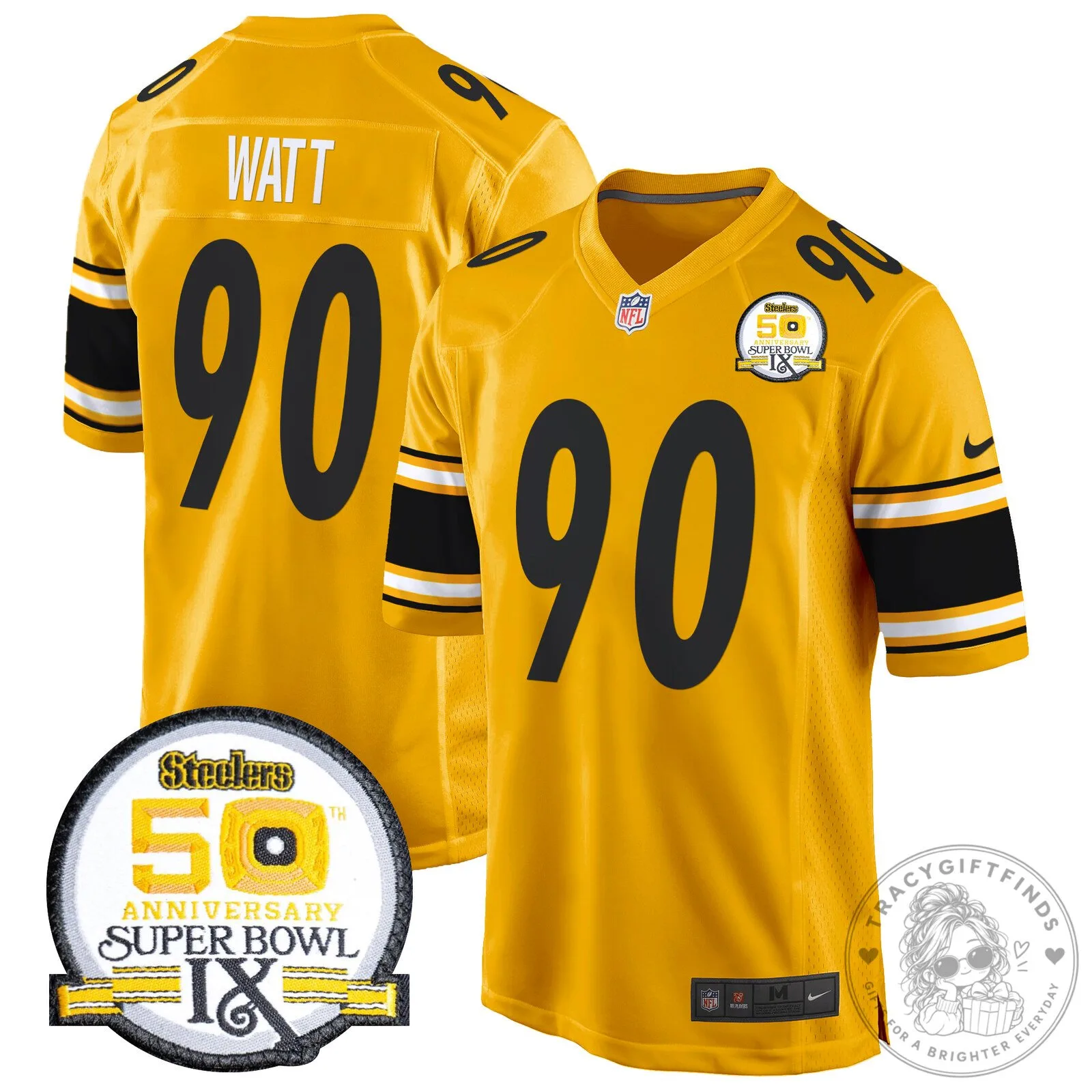 Super Bowl IX Fields Jersey for 50th Anniversary of Pittsburgh Steelers 95 Super Bowl IX Fields Jersey for 50th Anniversary of Pittsburgh Steelers
