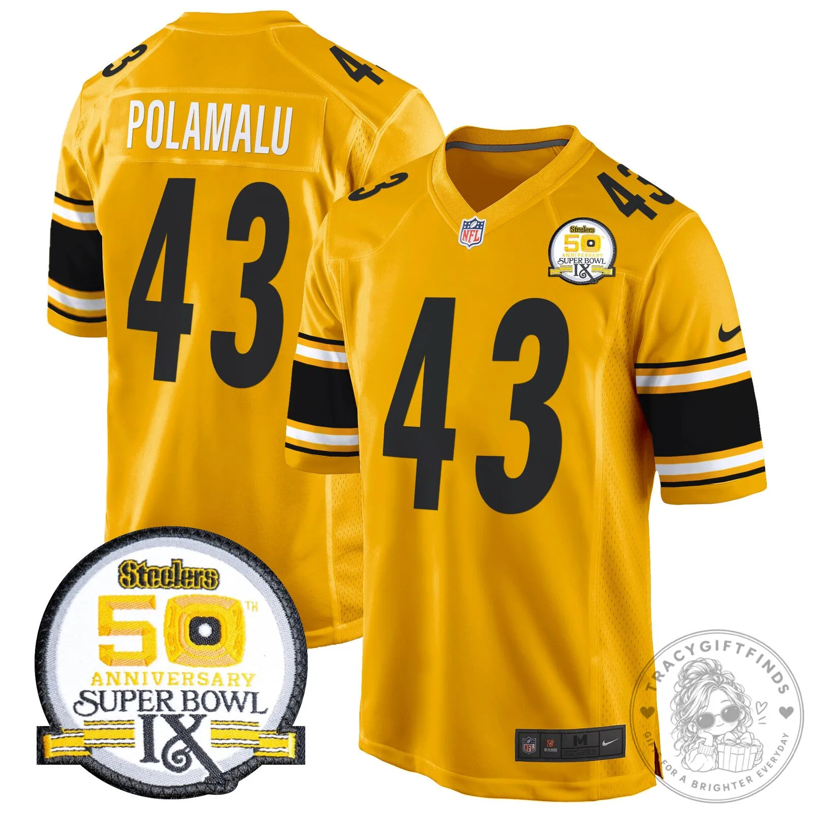 Super Bowl IX Fields Jersey for 50th Anniversary of Pittsburgh Steelers 98 Super Bowl IX Fields Jersey for 50th Anniversary of Pittsburgh Steelers