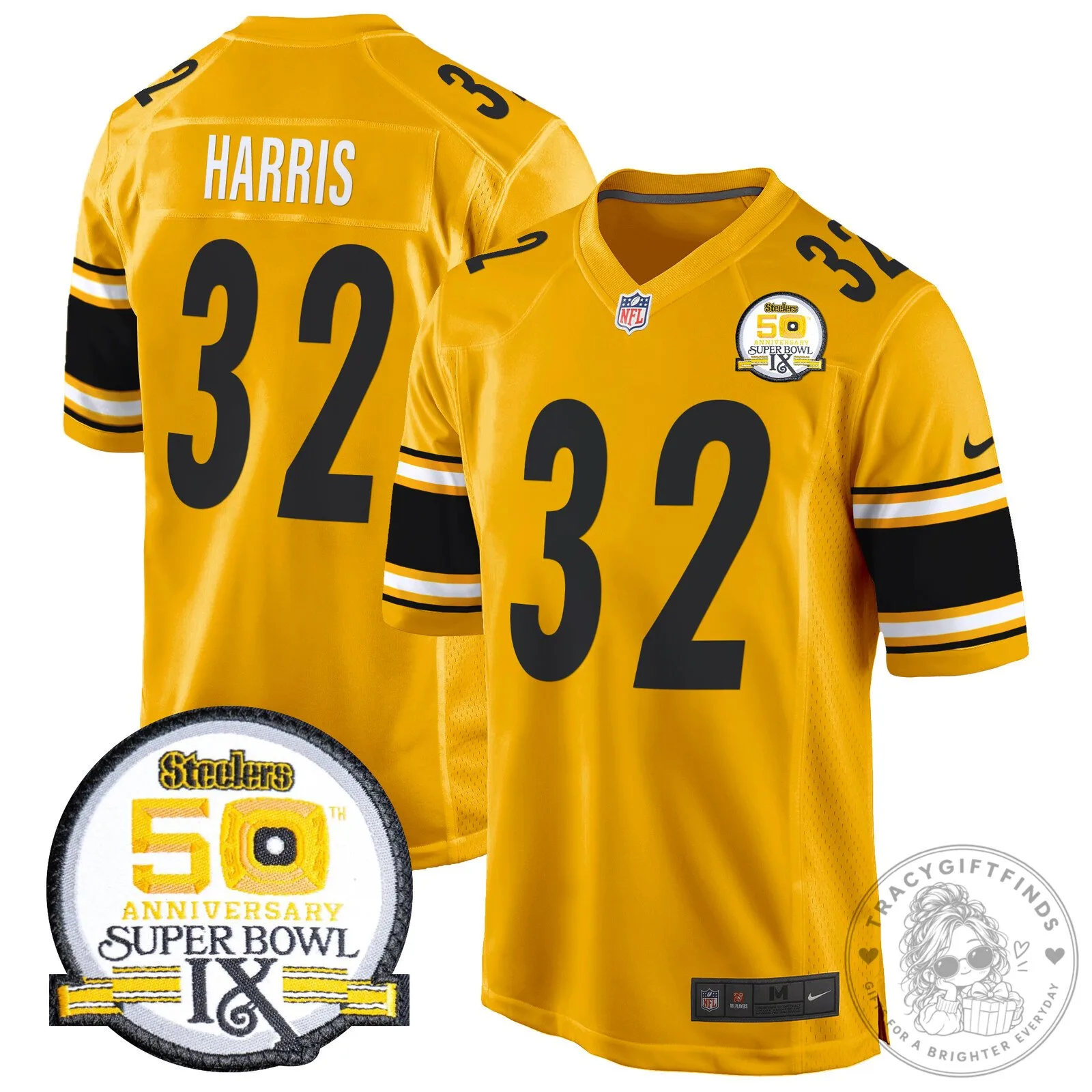 Super Bowl IX Fields Jersey for 50th Anniversary of Pittsburgh Steelers 100 Super Bowl IX Fields Jersey for 50th Anniversary of Pittsburgh Steelers