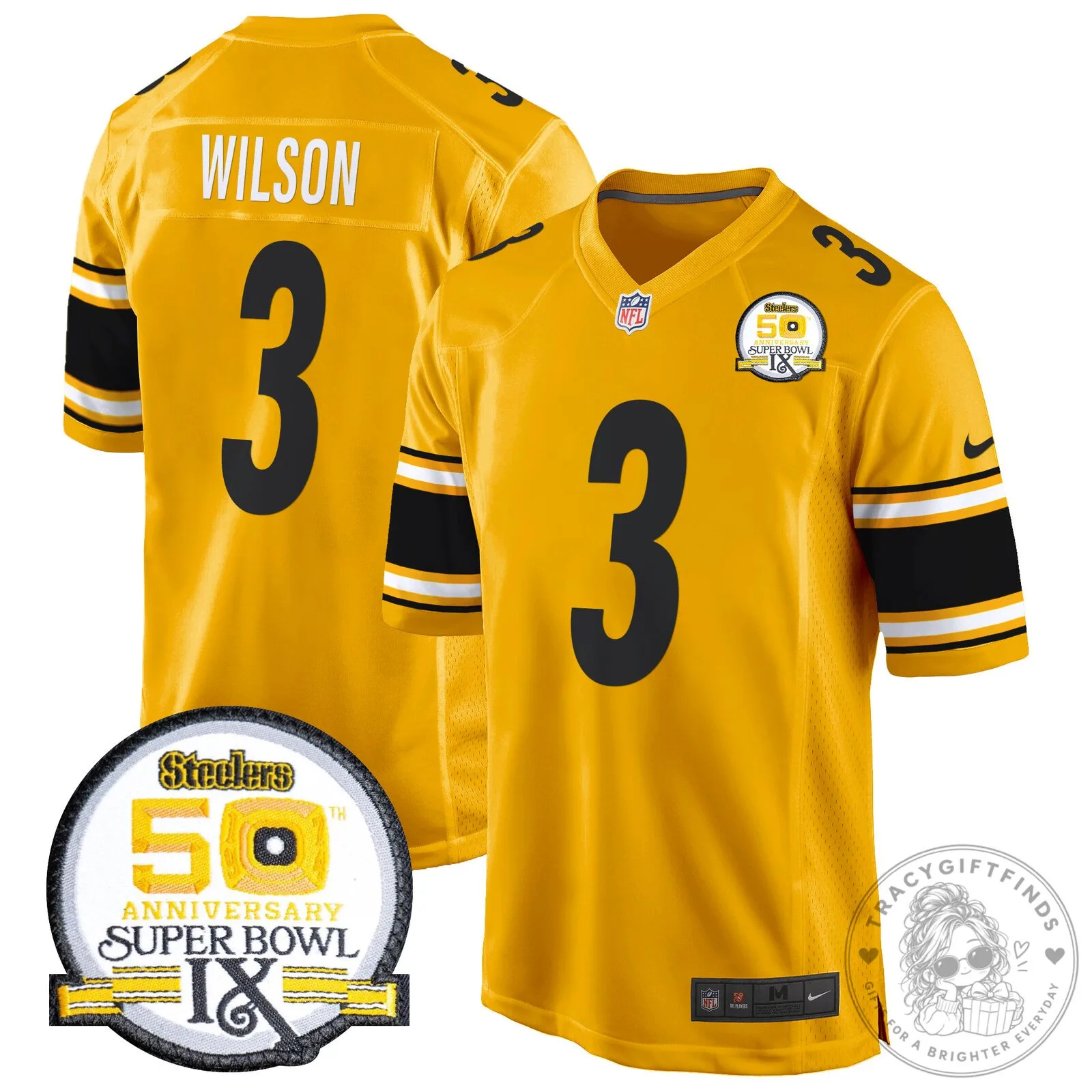 Super Bowl IX Fields Jersey for 50th Anniversary of Pittsburgh Steelers 102 Super Bowl IX Fields Jersey for 50th Anniversary of Pittsburgh Steelers