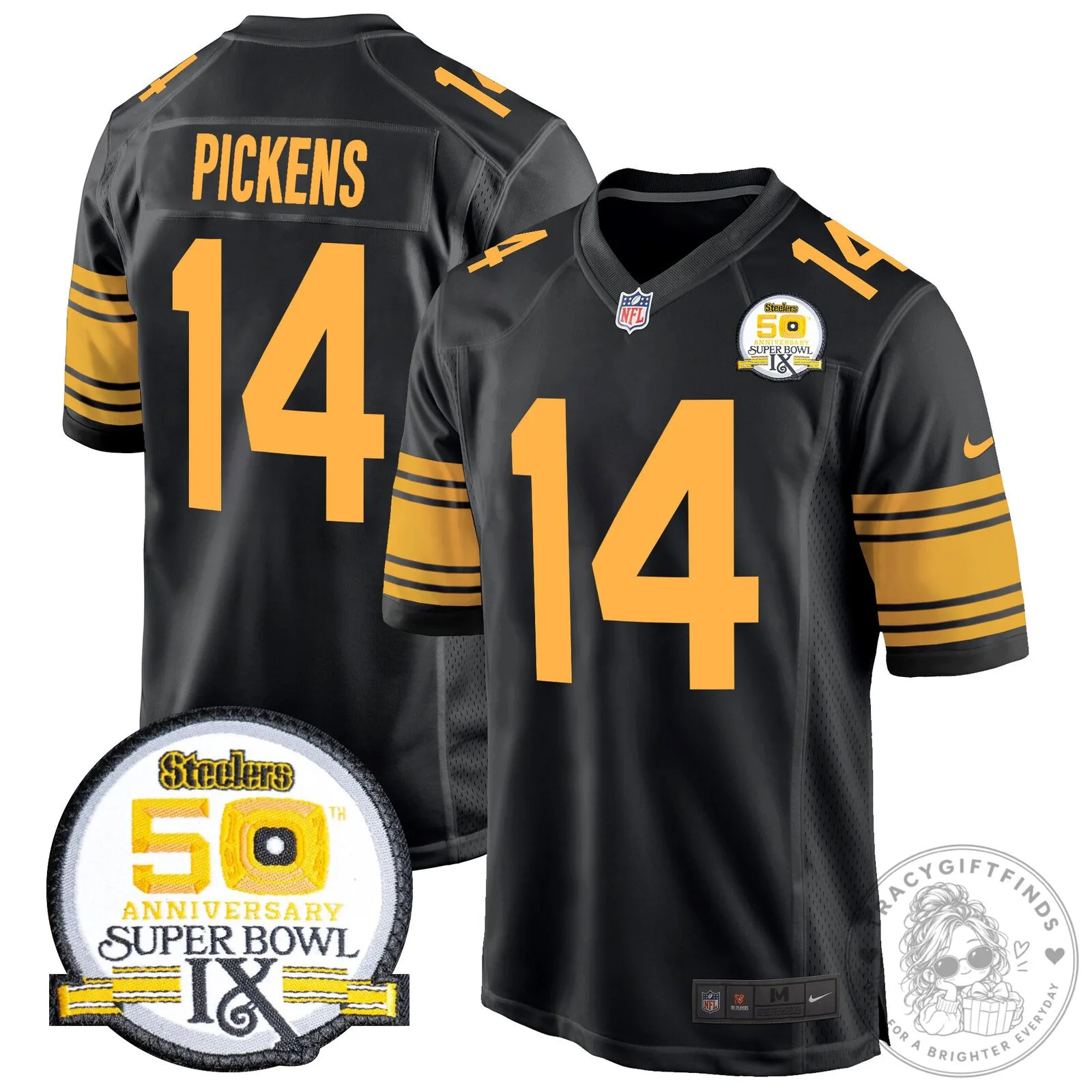 Super Bowl IX Fields Jersey for 50th Anniversary of Pittsburgh Steelers 105 Super Bowl IX Fields Jersey for 50th Anniversary of Pittsburgh Steelers