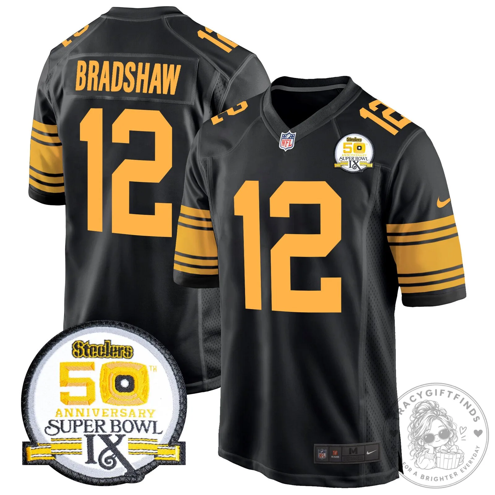 Super Bowl IX Fields Jersey for 50th Anniversary of Pittsburgh Steelers 108 Super Bowl IX Fields Jersey for 50th Anniversary of Pittsburgh Steelers