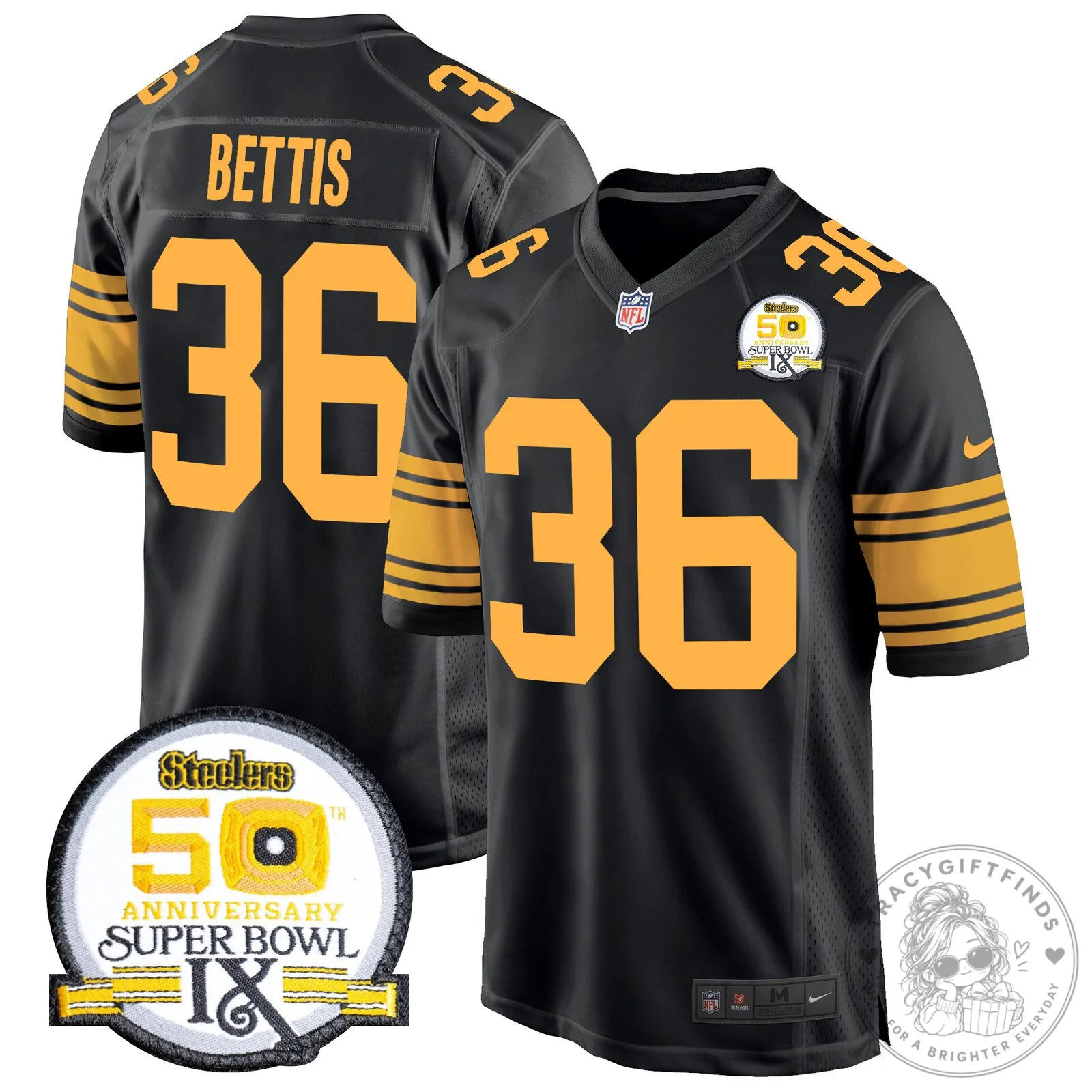 Super Bowl IX Fields Jersey for 50th Anniversary of Pittsburgh Steelers 110 Super Bowl IX Fields Jersey for 50th Anniversary of Pittsburgh Steelers