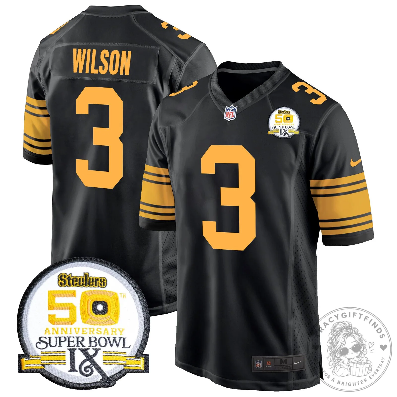Super Bowl IX Fields Jersey for 50th Anniversary of Pittsburgh Steelers 111 Super Bowl IX Fields Jersey for 50th Anniversary of Pittsburgh Steelers