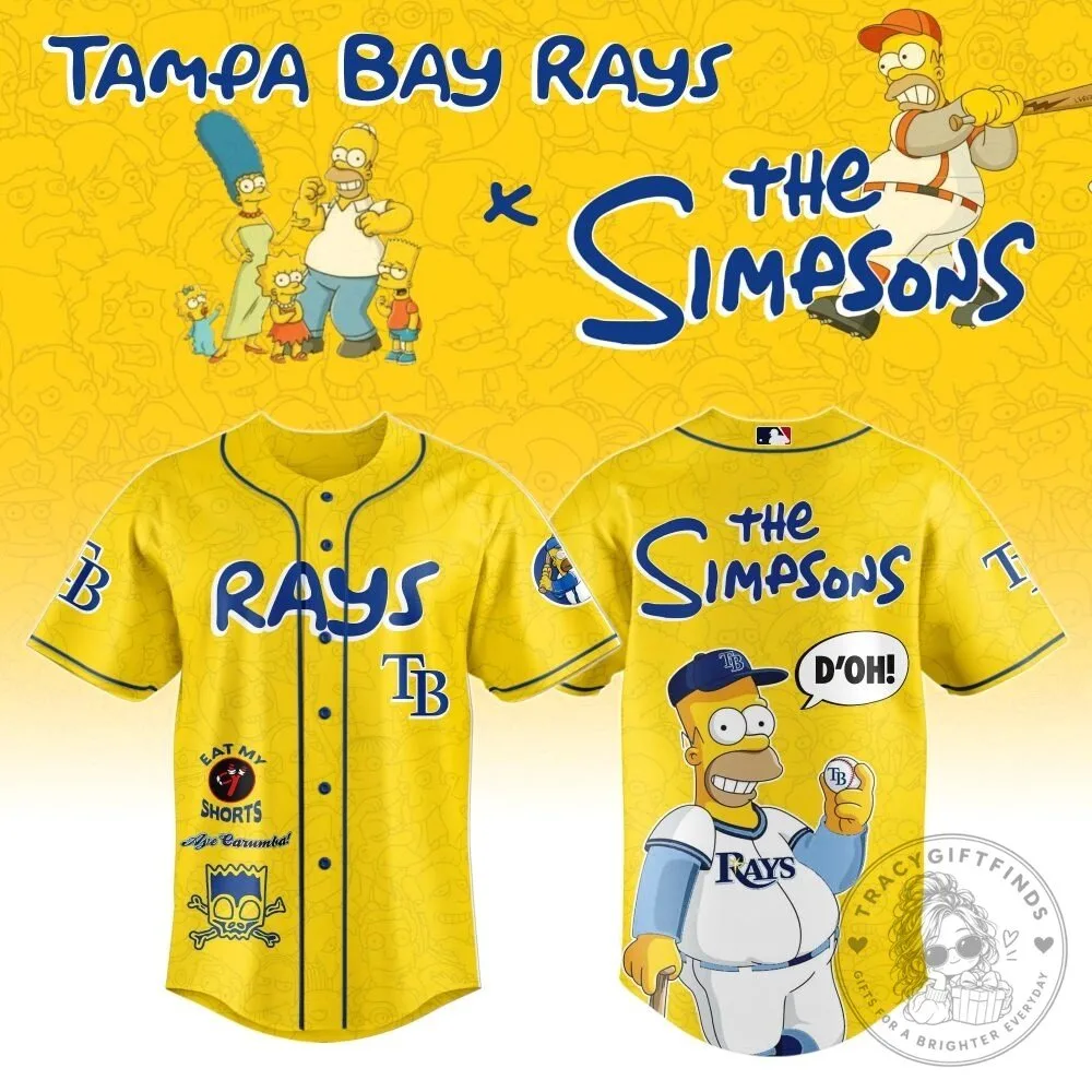 Homer Simpson Baseball Jersey from The Simpsons for Tampa Bay Rays Fans