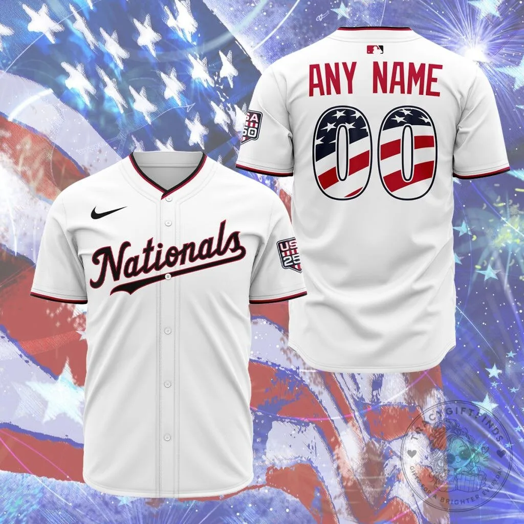 Washington Nationals Personalized Stars and Stripes Baseball Jersey