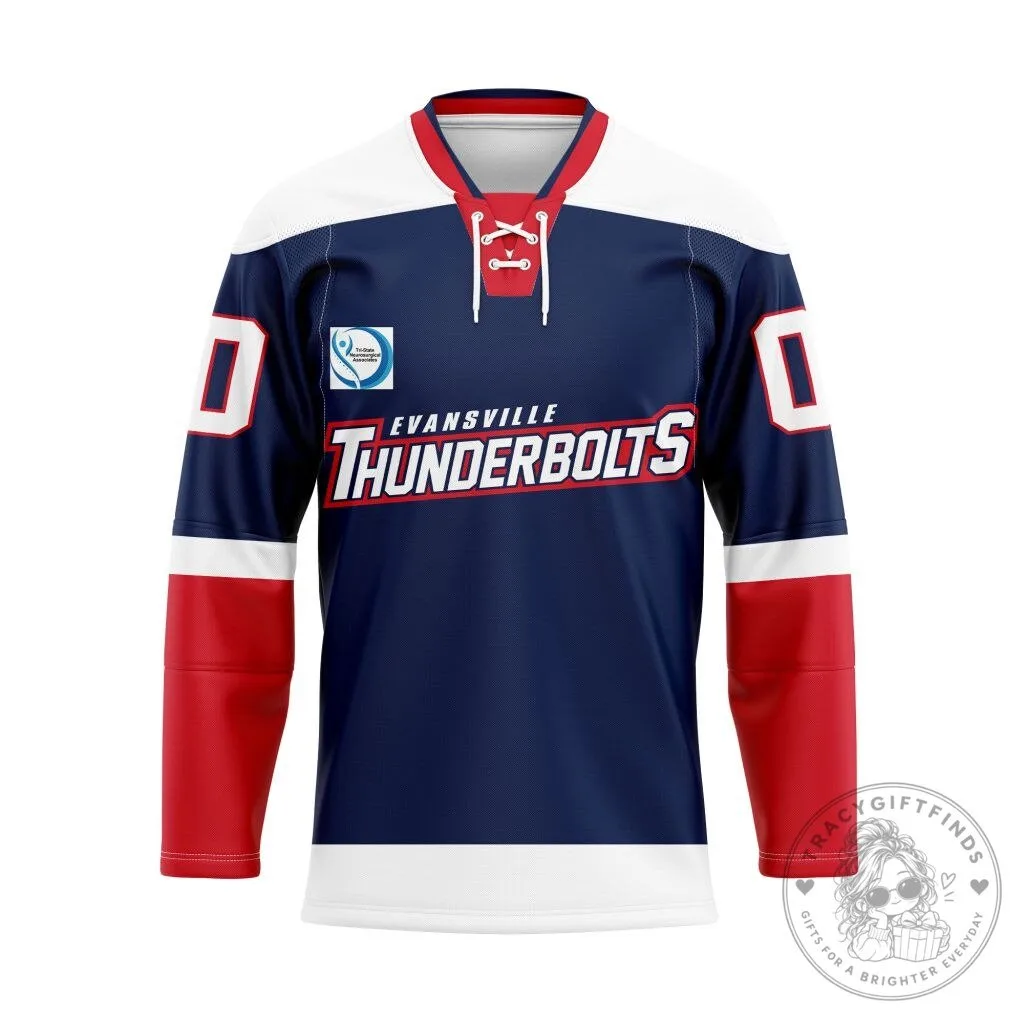 Evansville Thunderbolts SPHL Hockey Jersey 1 Evansville Thunderbolts SPHL Hockey Jersey