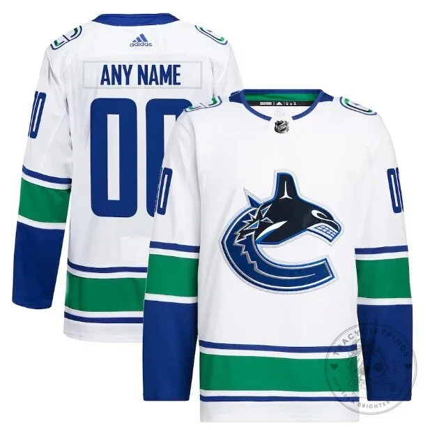 Vancouver Canucks White Custom Name and Number Hockey Jersey