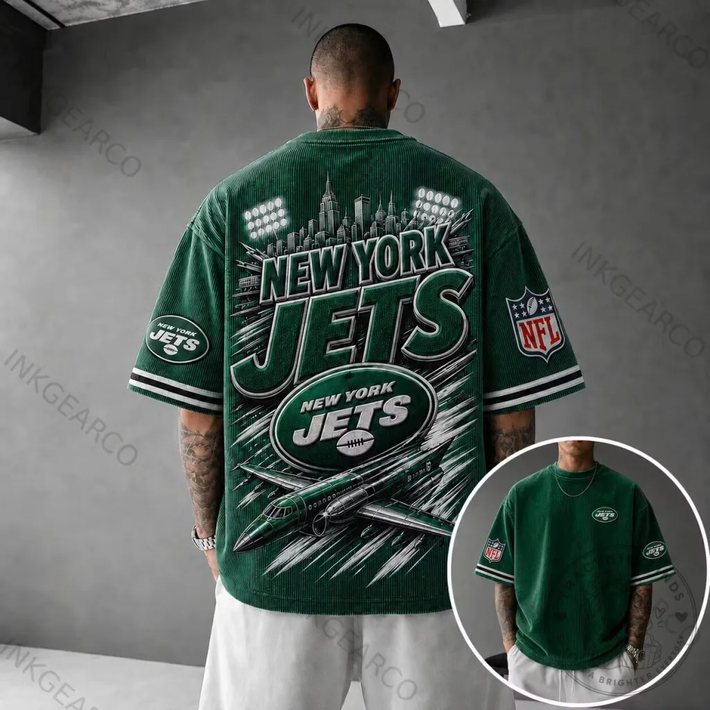 New York Jets American Football Team Green Corduroy Short Sleeve Shirt New York Jets American Football Team Green Corduroy Short Sleeve Shirt