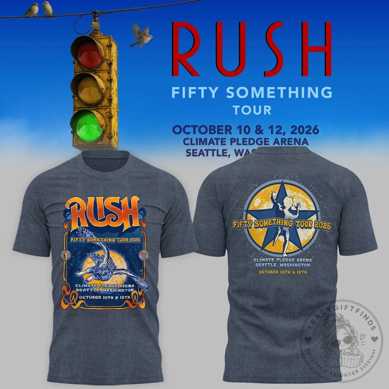 Rush Fifty Something Tour 2026 Seattle Washington Concert T-Shirt 1 Rush Fifty Something Tour 2026 Seattle Washington Concert T-Shirt