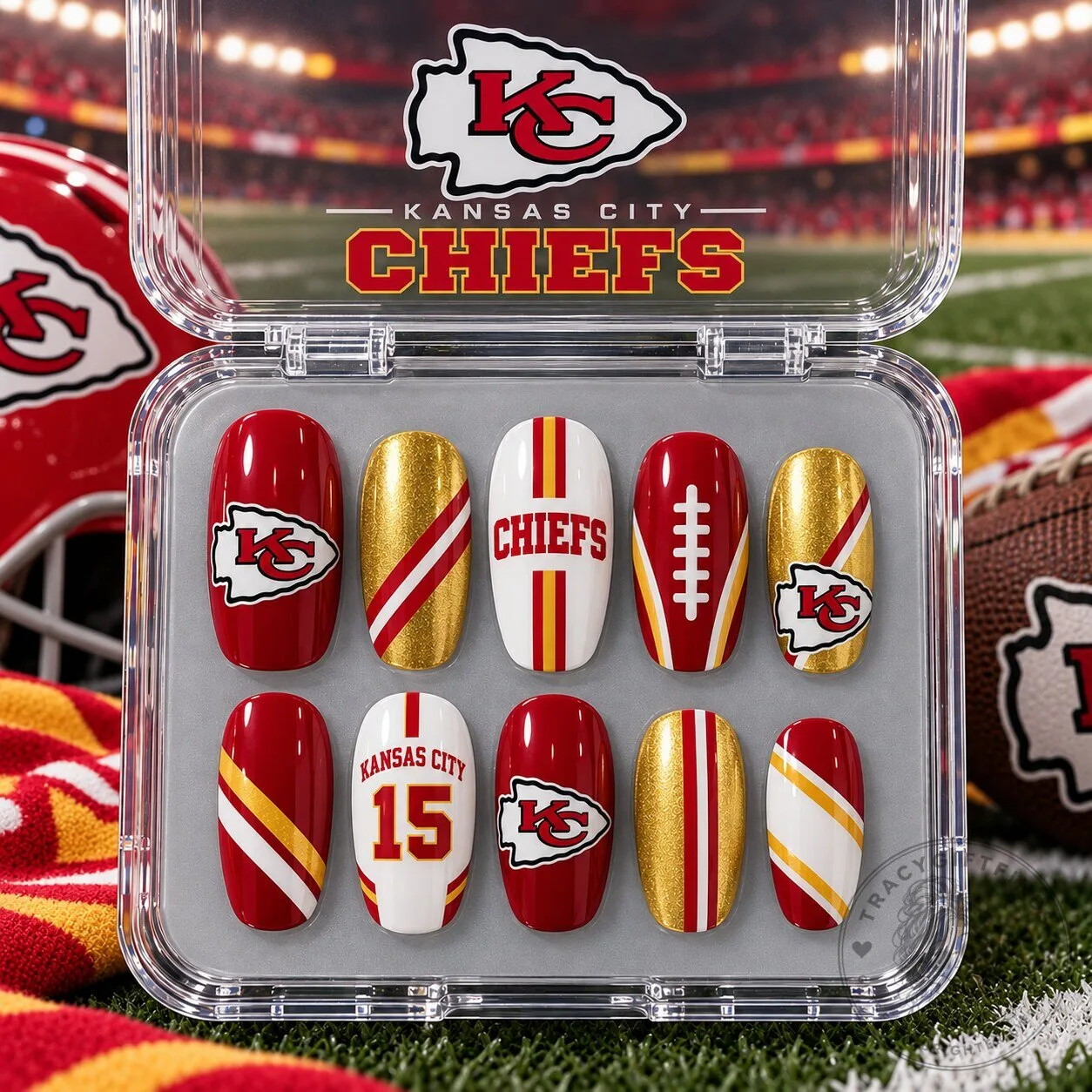 Kansas City Chiefs National Football League Championship Press On Nails Set 3 Kansas City Chiefs National Football League Championship Press On Nails Set