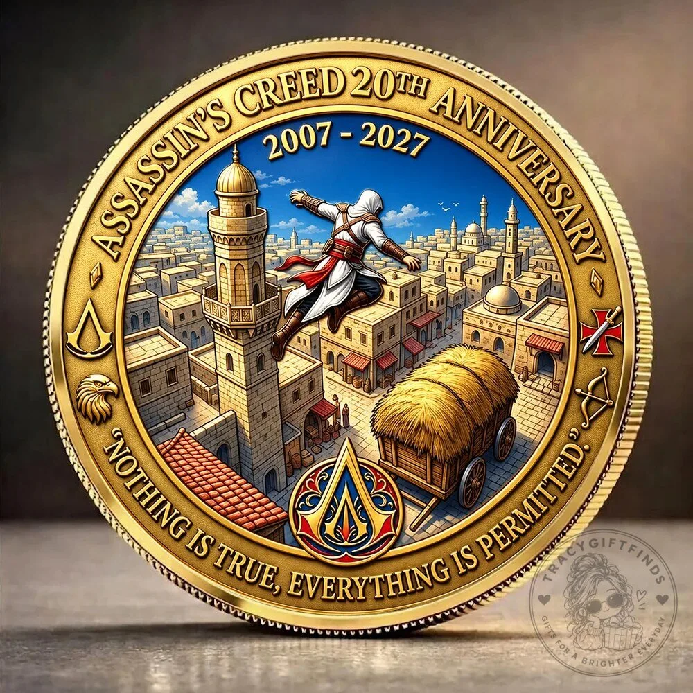 Commemorative Gold Coin Collectible for 20 Years of Assassin's Creed