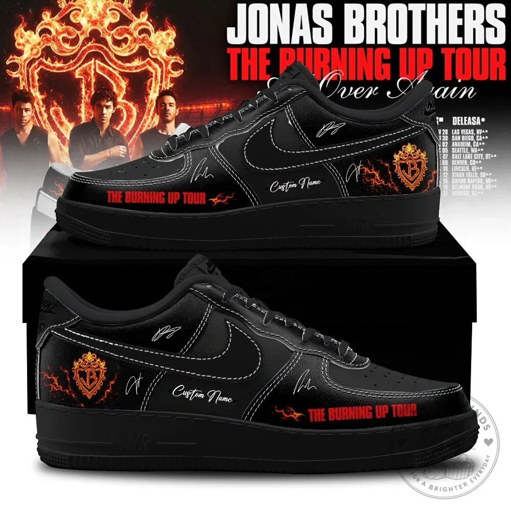 Jonas Brothers The Burning Up Tour All Over Again Black Sneakers