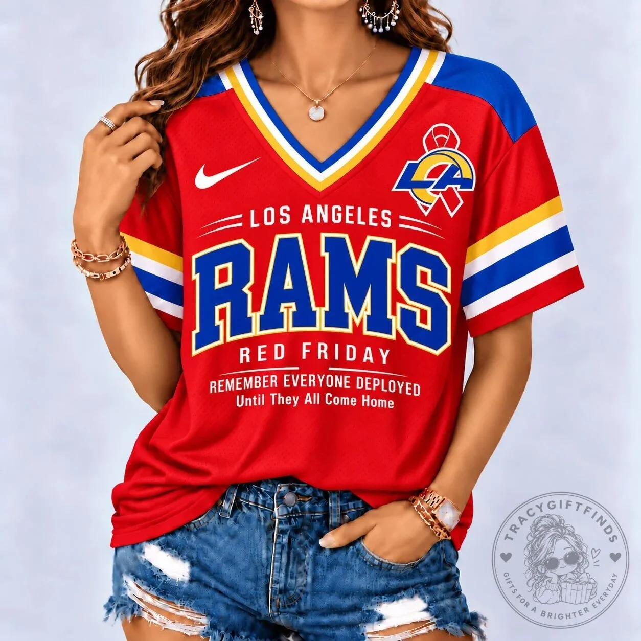 Los Angeles Rams RED Friday Remember Everyone Deployed Until They All Come Home Jersey 1 Los Angeles Rams RED Friday Remember Everyone Deployed Until They All Come Home Jersey