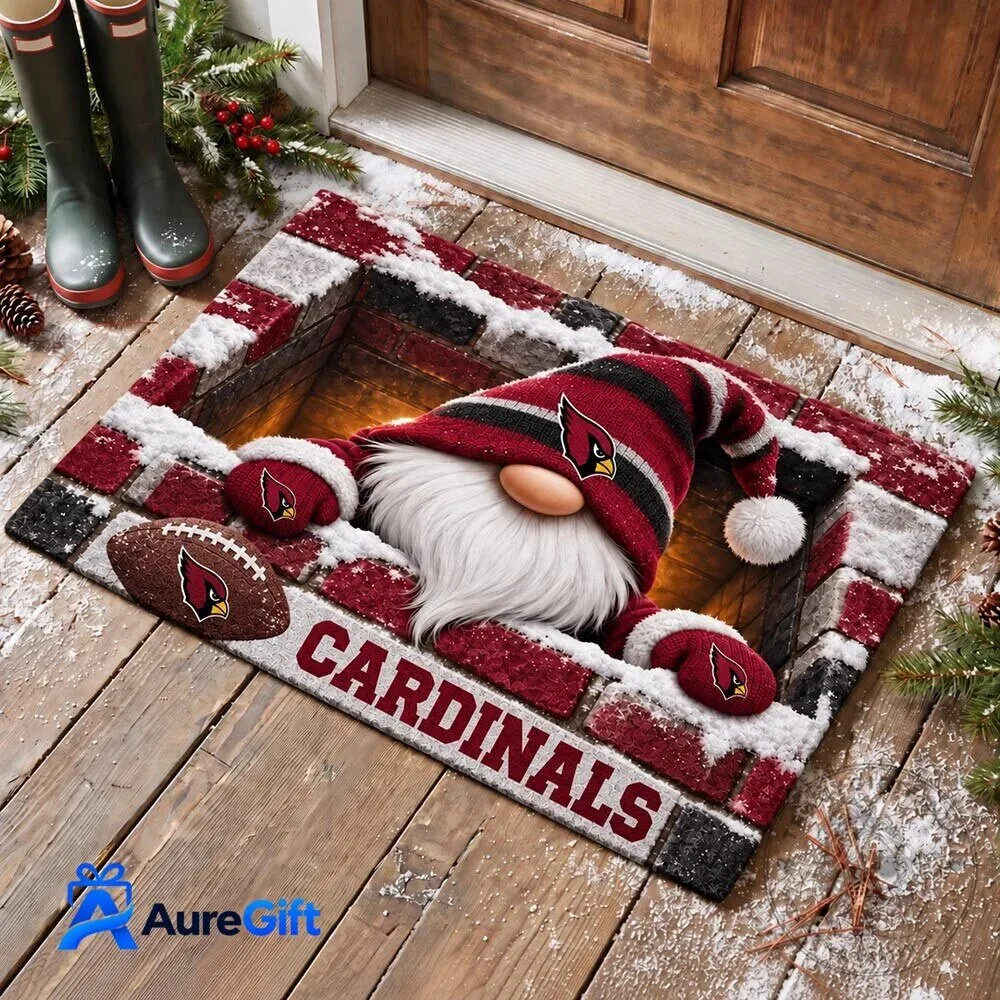 Arizona Cardinals Christmas Gnome Football Fan Doormat 3 Arizona Cardinals Christmas Gnome Football Fan Doormat