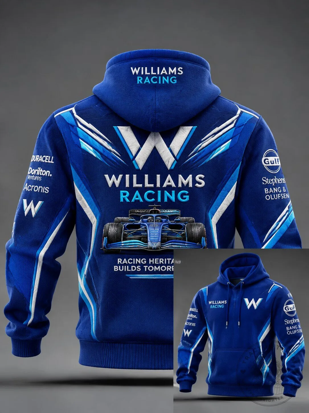 Williams Racing Formula One Team Blue Race Car Graphic Hoodie