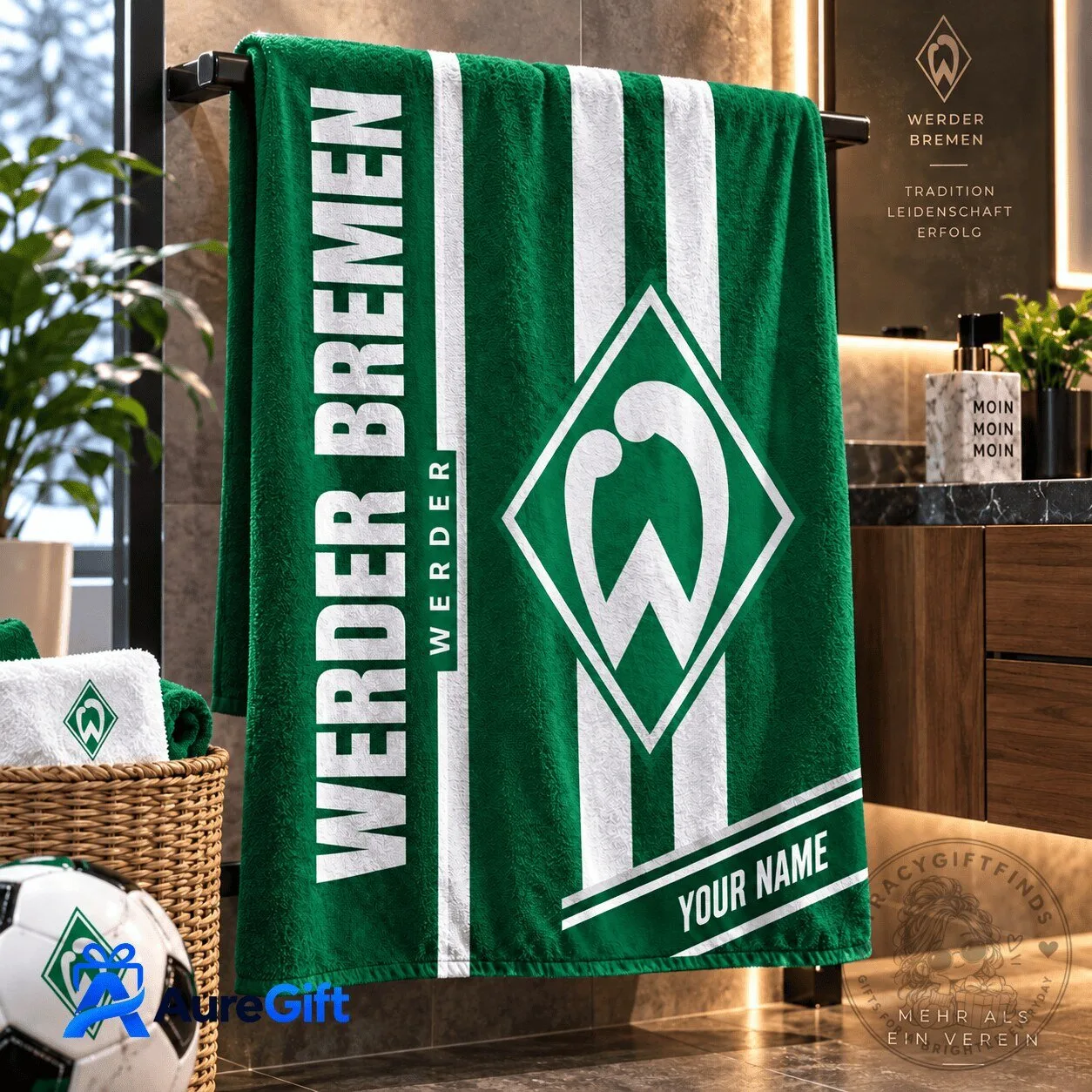 Werder Bremen Personalized Name Fan Bath Towel 1 Werder Bremen Personalized Name Fan Bath Towel