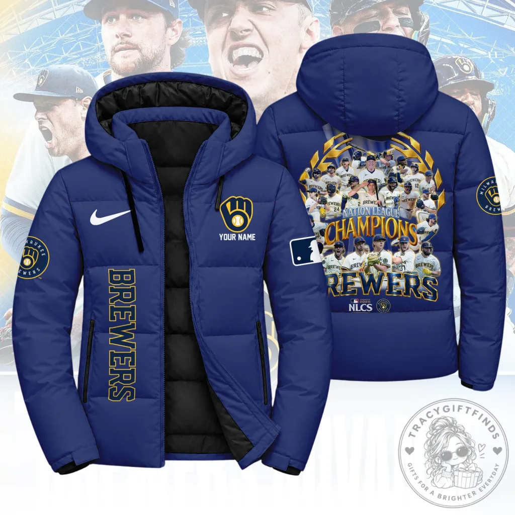 Milwaukee Brewers National League Champions Puffer Jacket Milwaukee Brewers National League Champions Puffer Jacket