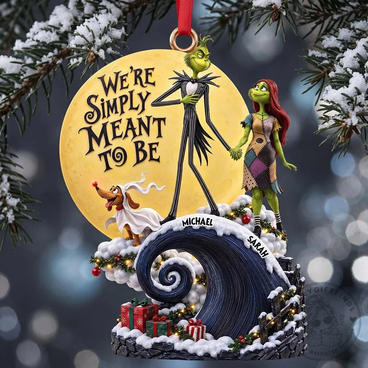 Nightmare Before Christmas Jack and Sally We're Simply Meant To Be Ornament