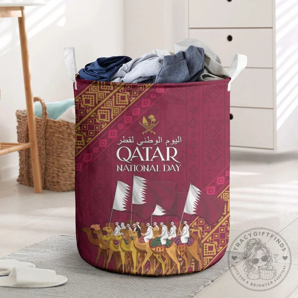 Qatar National Day Arabian Peninsula Camel Parade Laundry Basket