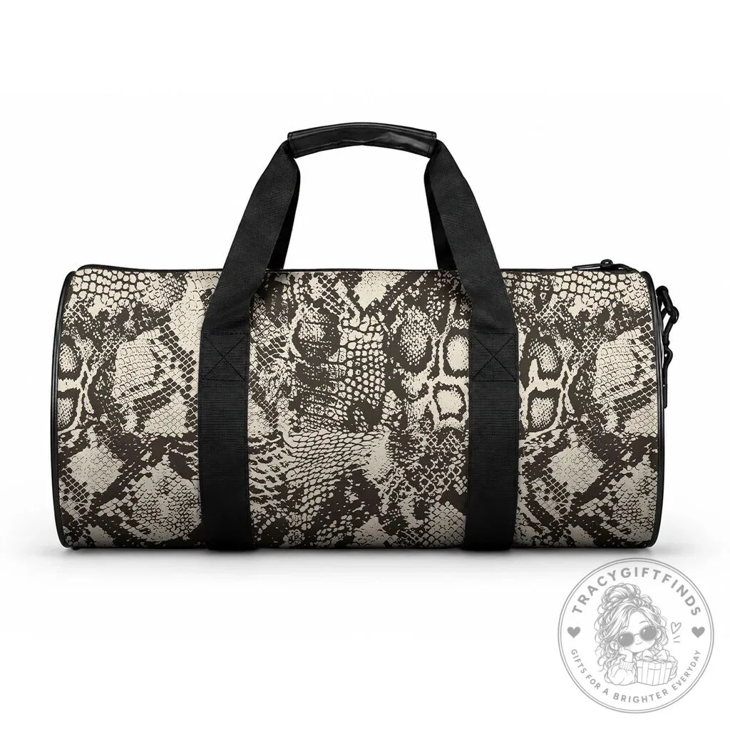 Snake Skin Pattern Duffle Bag Animal Print Travel Gym Bag