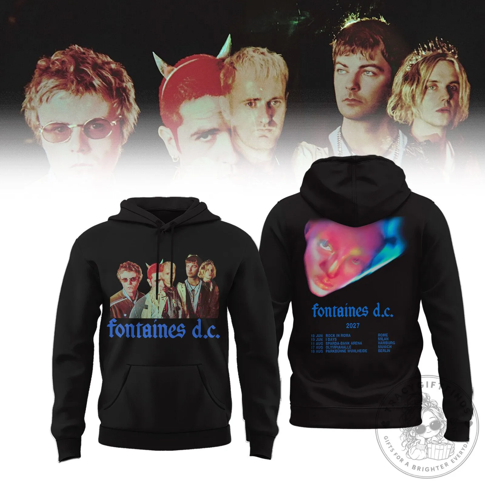 Fontaines D.C. 2027 Tour Collection Vintage Graphic Hoodie