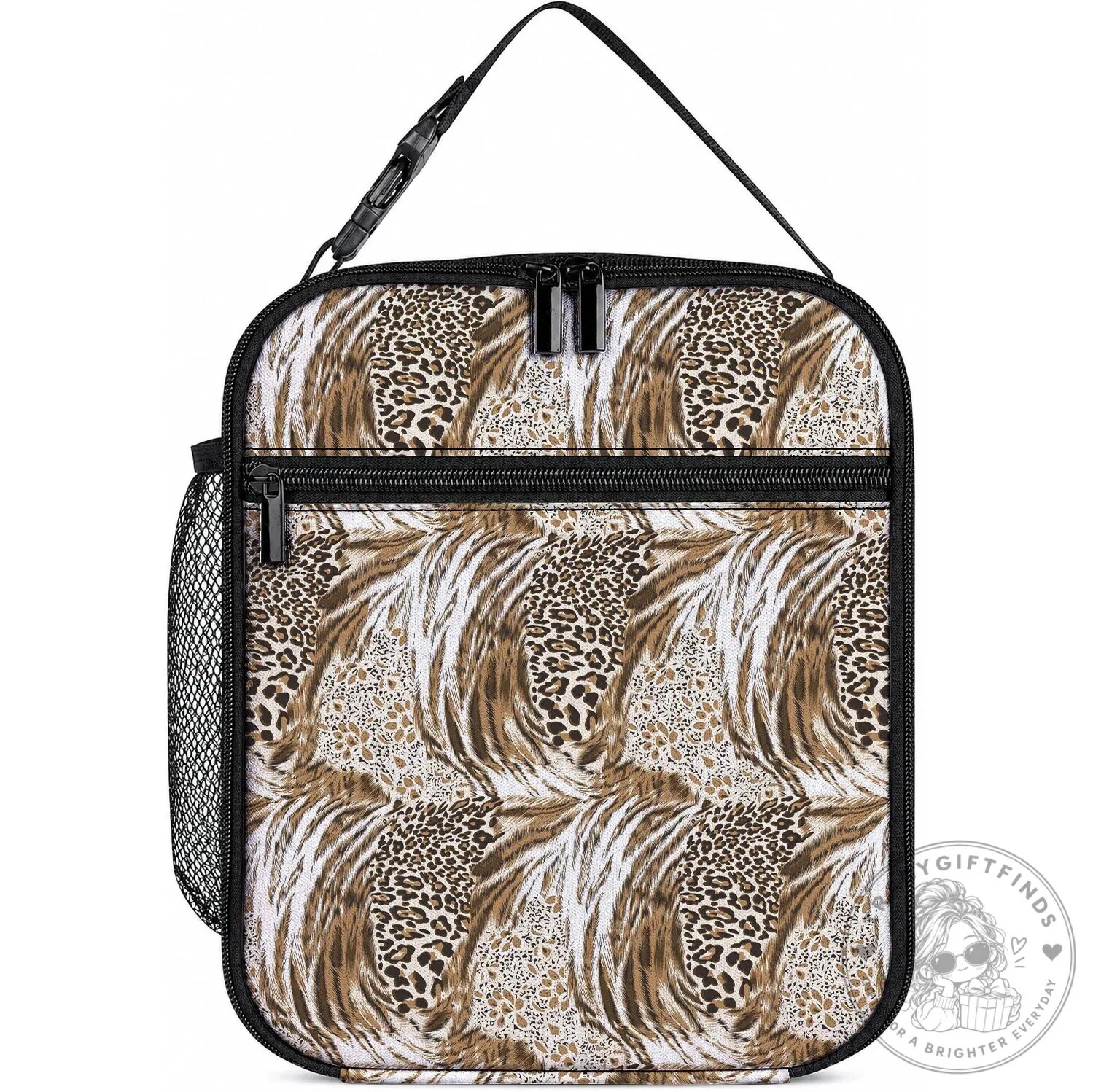 African Wild Animal Print Insulated Lunch Bag Leopard Pattern 5 African Wild Animal Print Insulated Lunch Bag Leopard Pattern