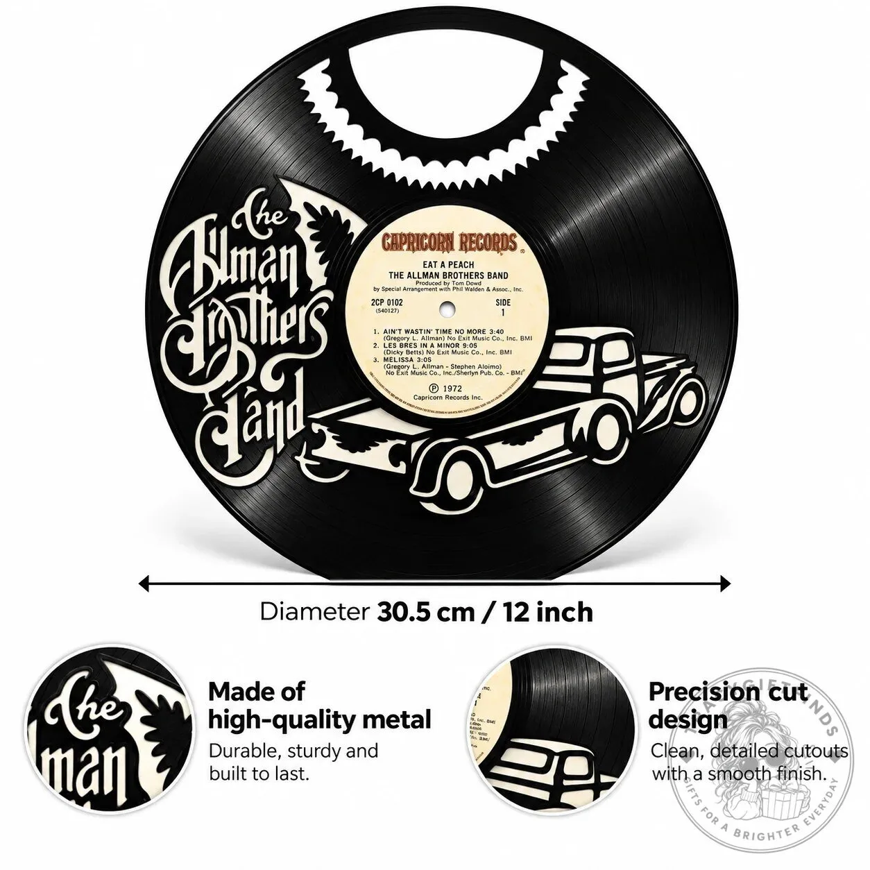 The Allman Brothers Band Eat A Peach Album Cover Vinyl Record Wall Art 7 The Allman Brothers Band Eat A Peach Album Cover Vinyl Record Wall Art