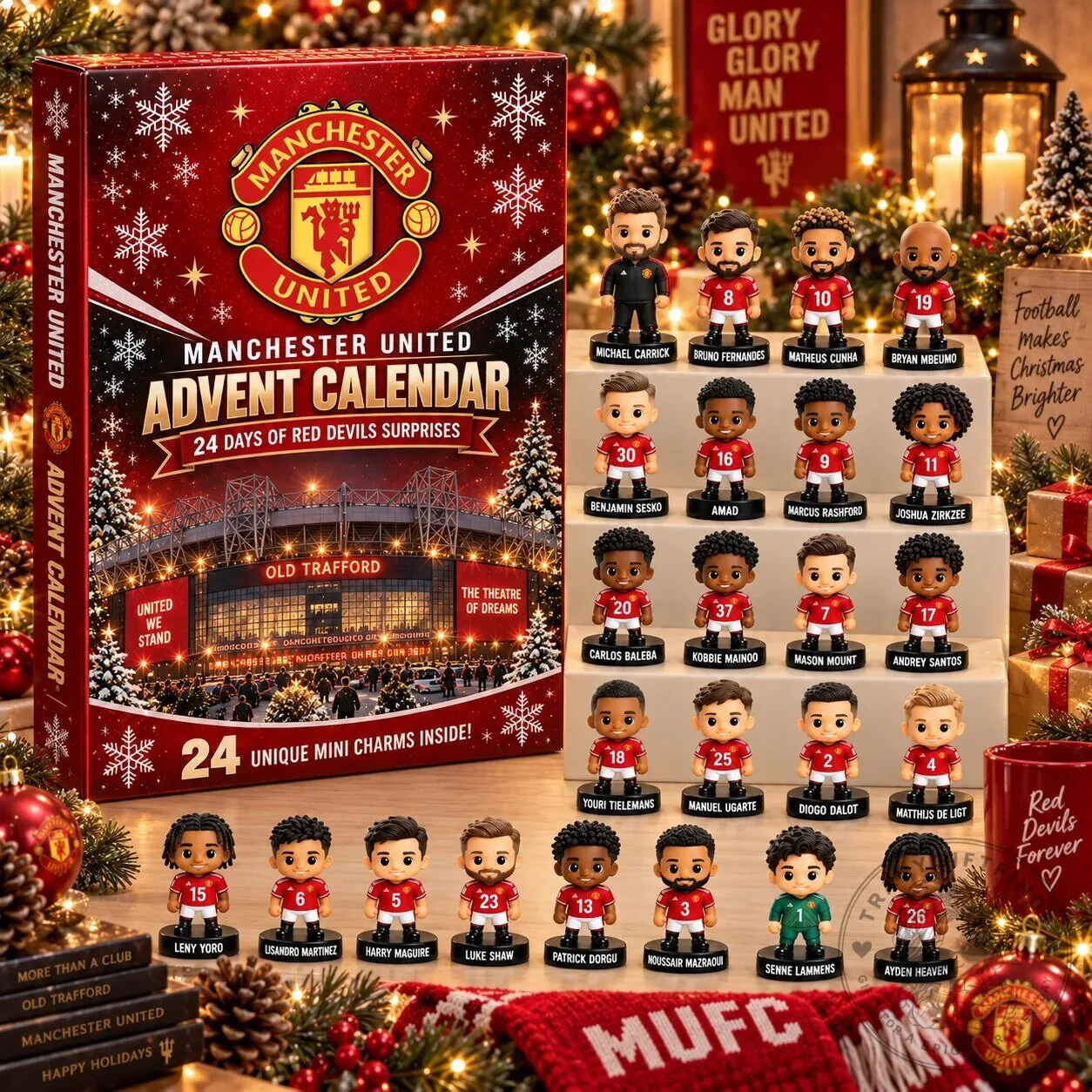 Manchester United Football Club 24-Day Christmas Advent Calendar with Mini Figurines