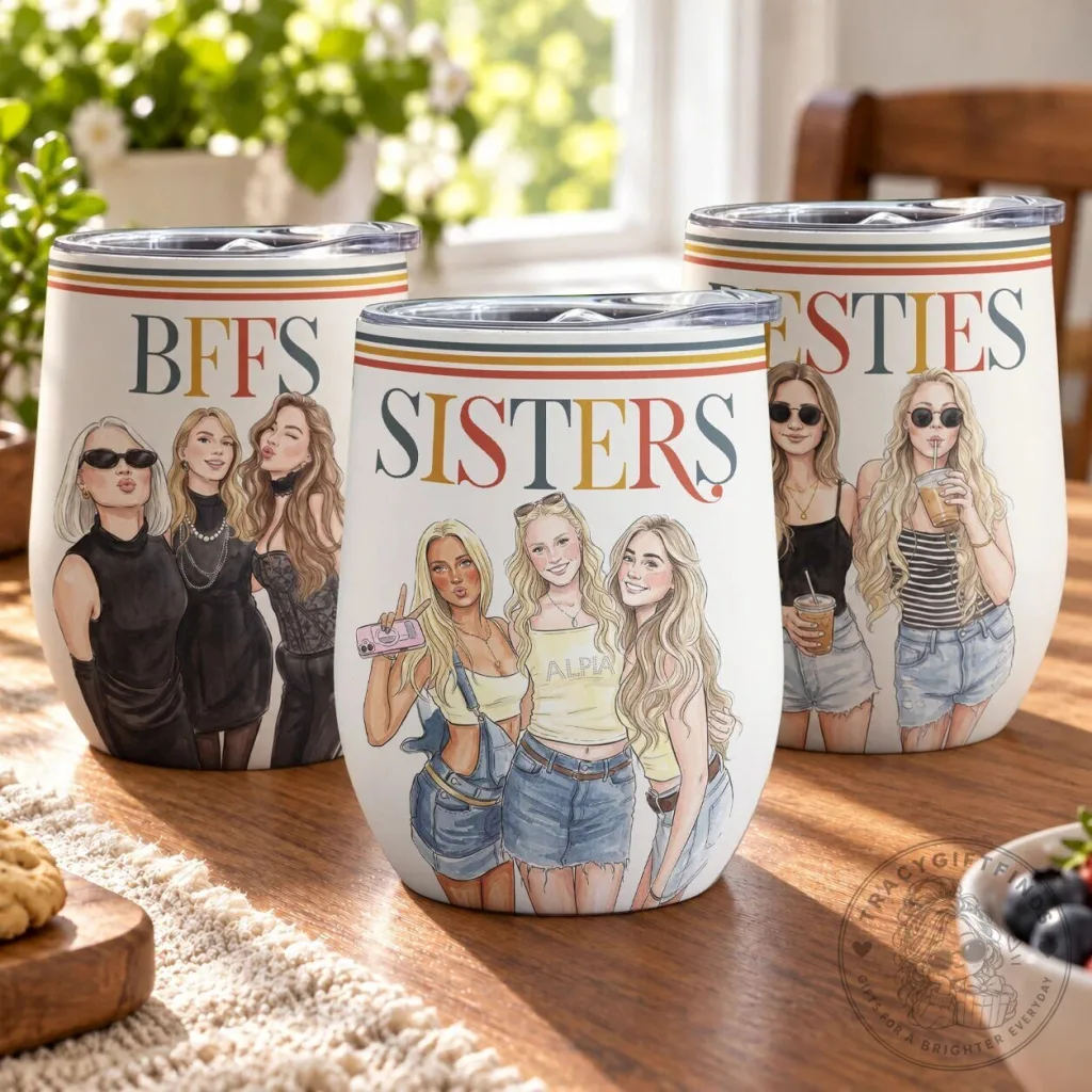 Personalized Best Friends Sisters Watercolor Art Insulated Stainless Steel Tumbler Personalized Best Friends Sisters Watercolor Art Insulated Stainless Steel Tumbler