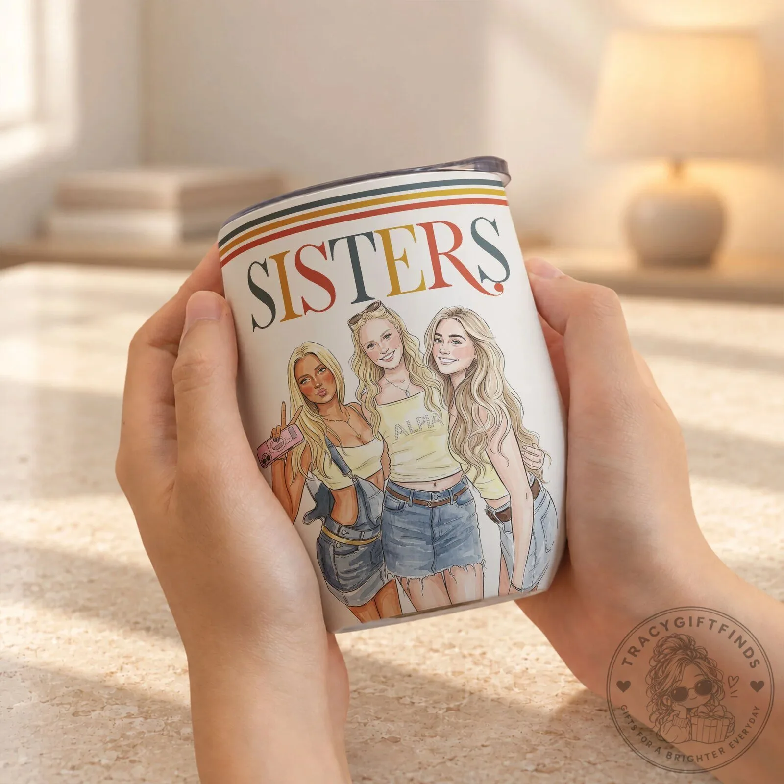 Personalized Best Friends Sisters Watercolor Art Insulated Stainless Steel Tumbler 11 Personalized Best Friends Sisters Watercolor Art Insulated Stainless Steel Tumbler