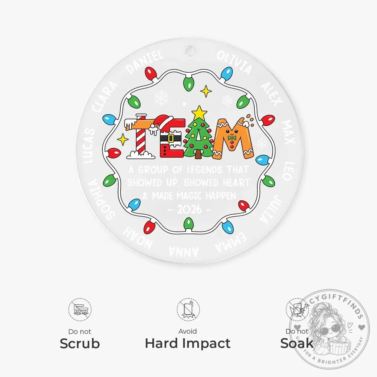 Personalized Team Christmas Legends 2026 Acrylic Ornament 12 Personalized Team Christmas Legends 2026 Acrylic Ornament